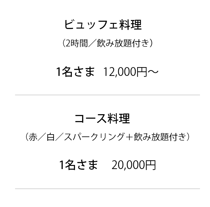 コース料理の料金